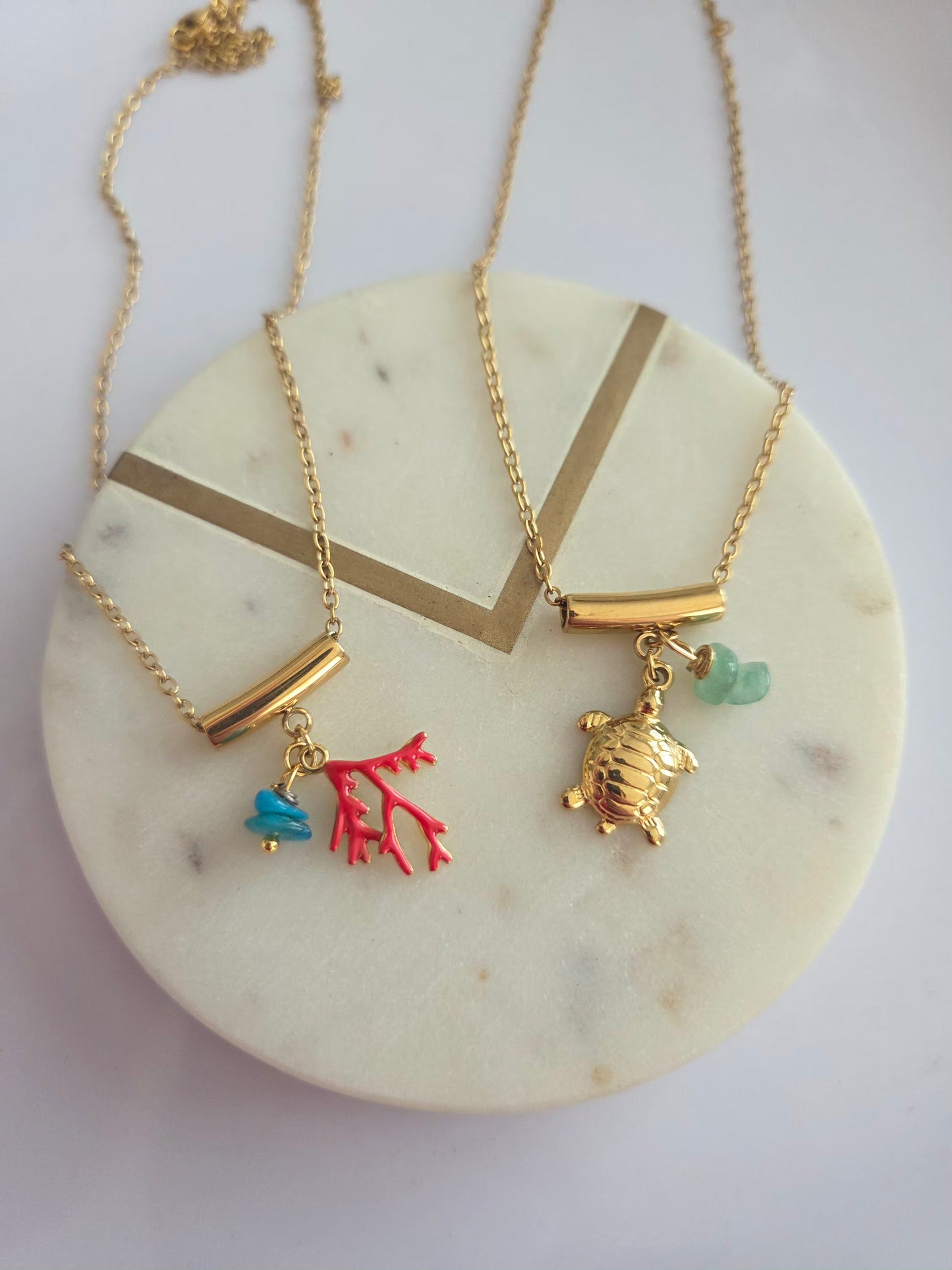 Ocean necklaces gold