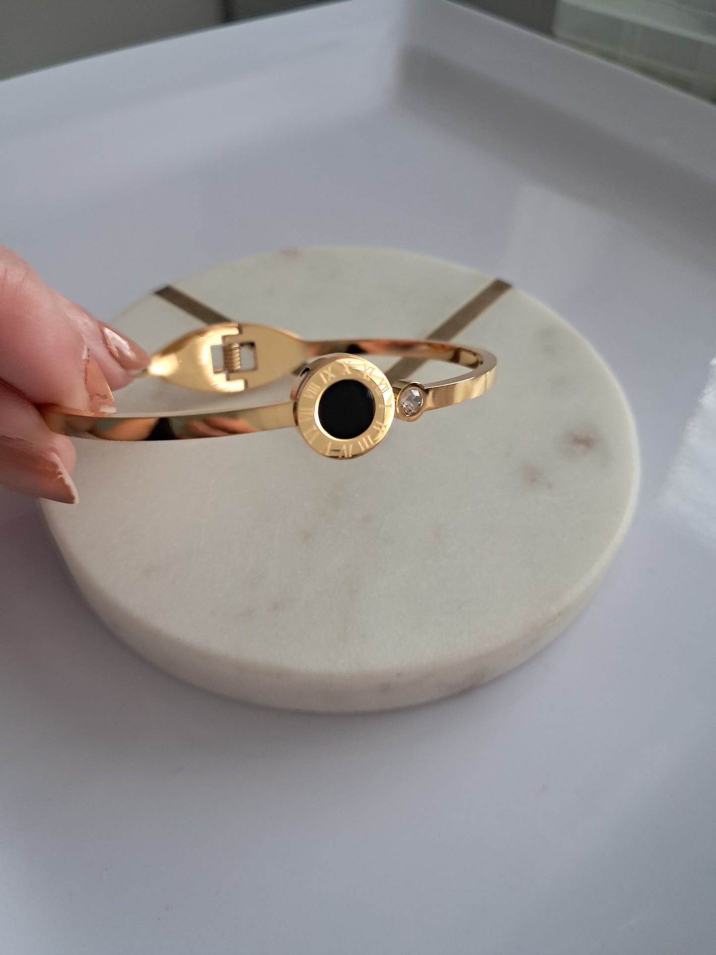 Clock & Diamond bangle