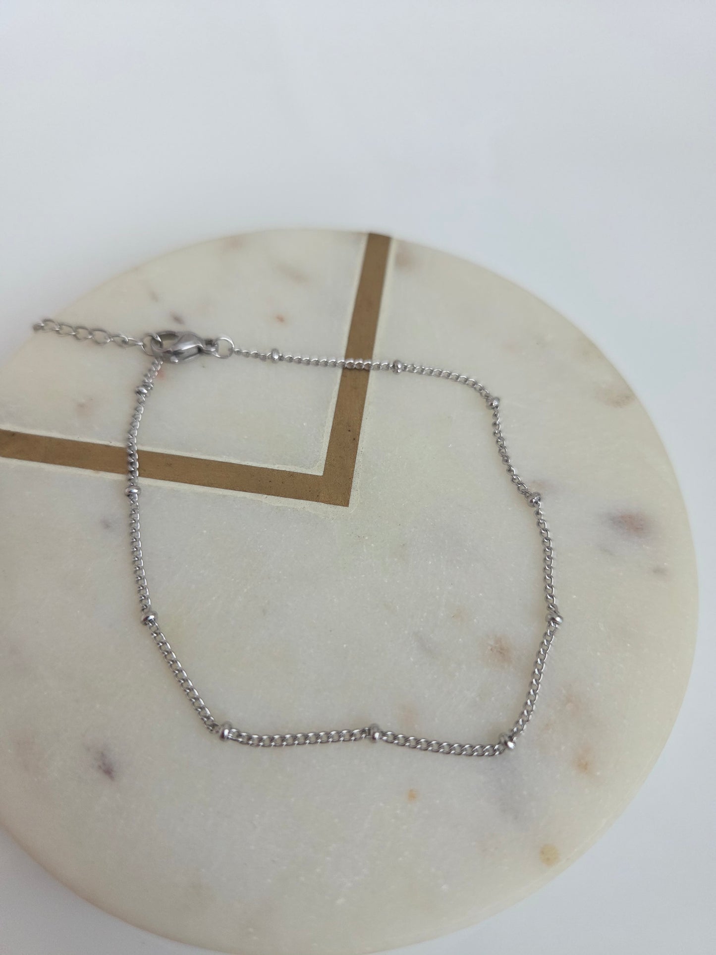 Ball silver anklet
