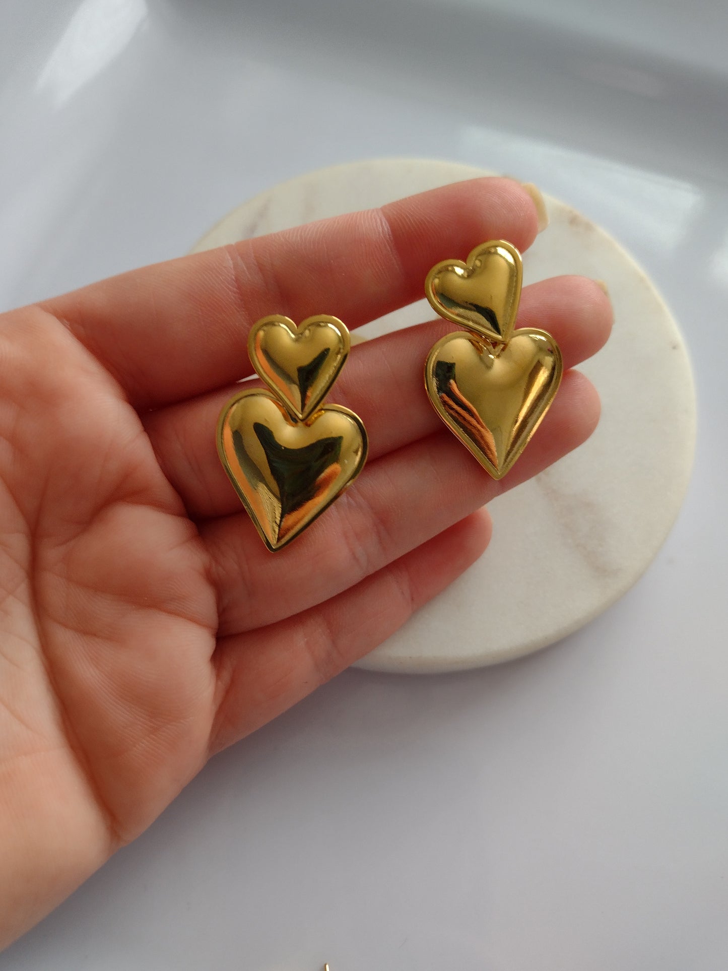 Doble corazón earrings