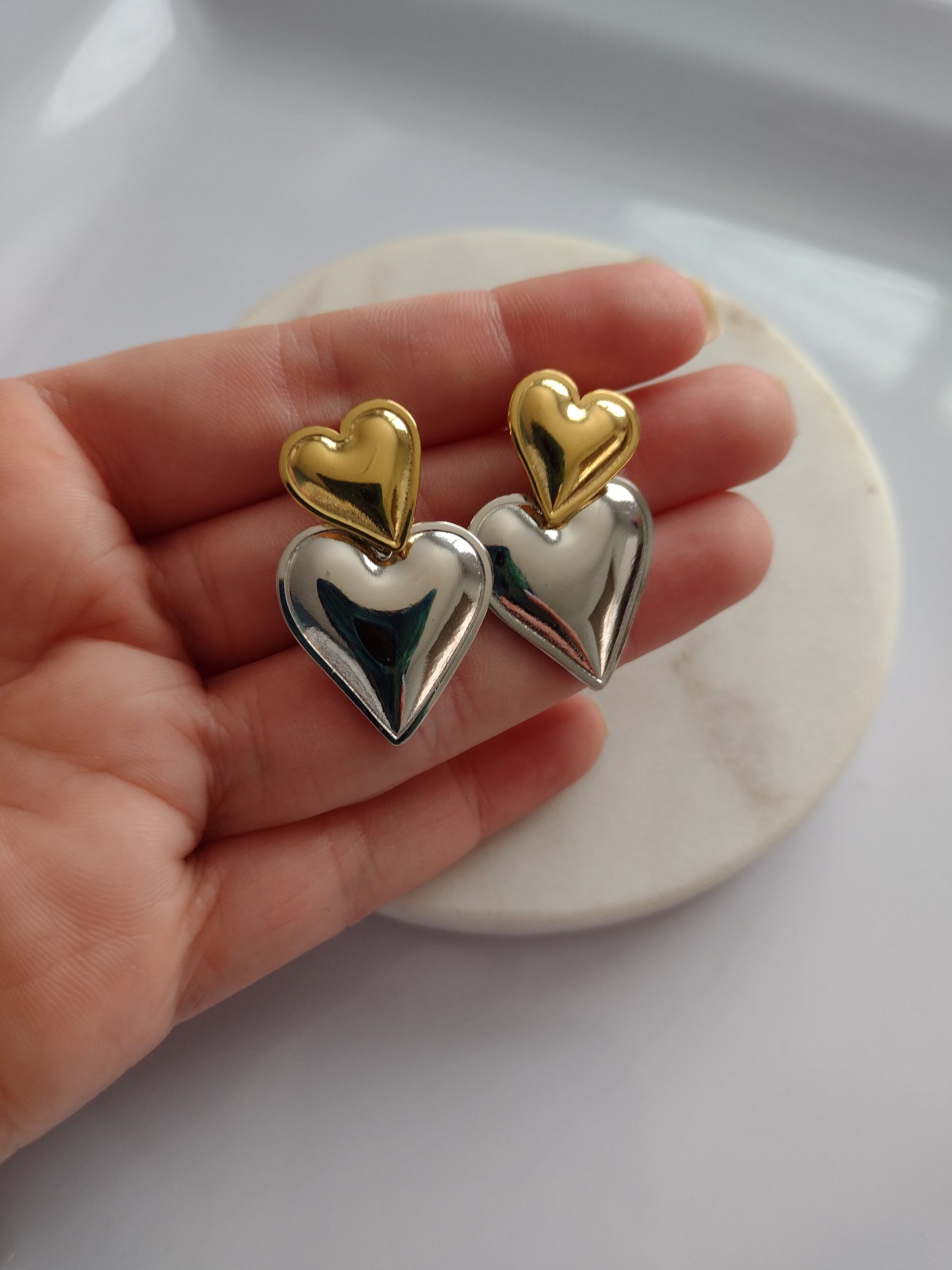 Doble corazón earrings