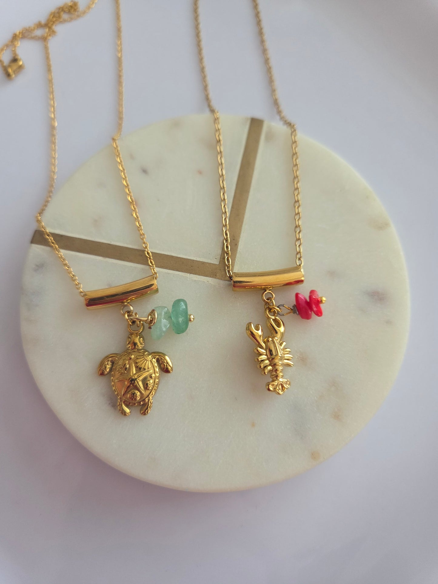 Ocean necklaces gold