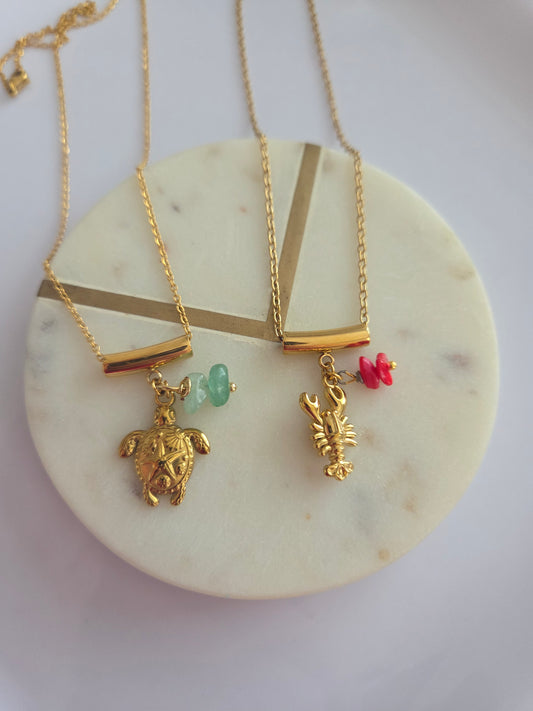 Ocean necklaces gold