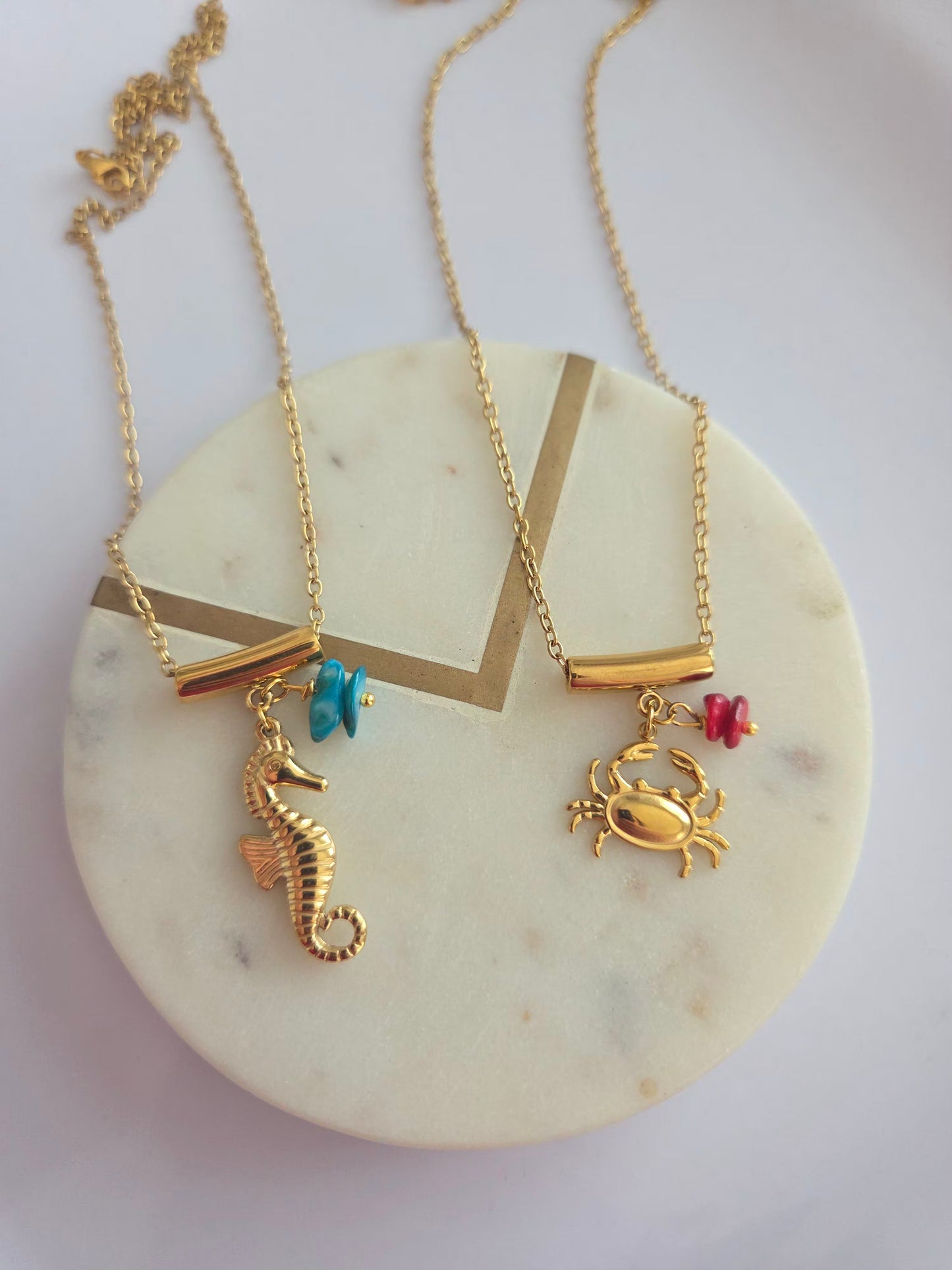 Ocean necklaces gold
