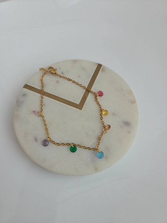 Cristales colors anklet
