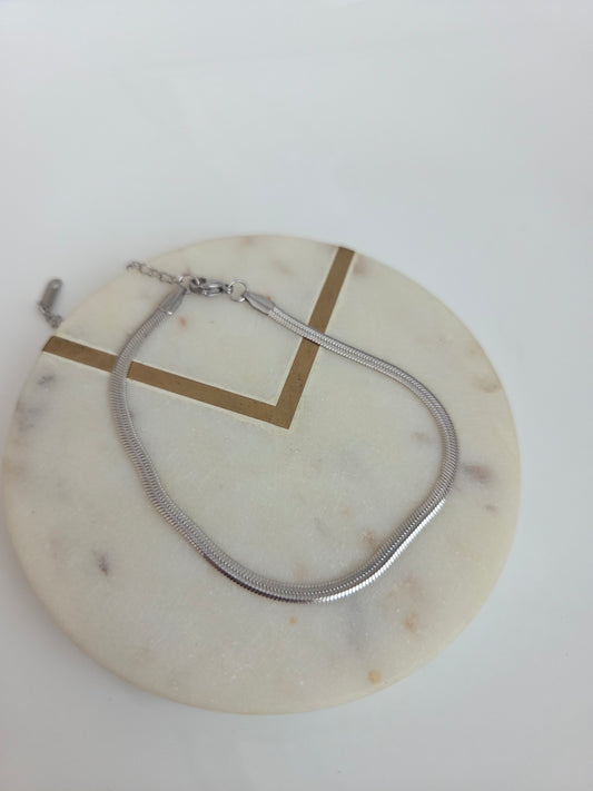 Snake silver anklet